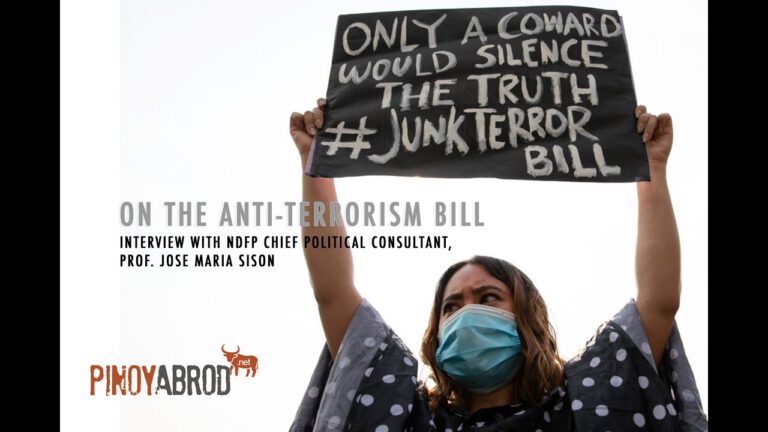 Interview with Prof. Jose Maria Sison on the Anti-Terror bill of Duterte