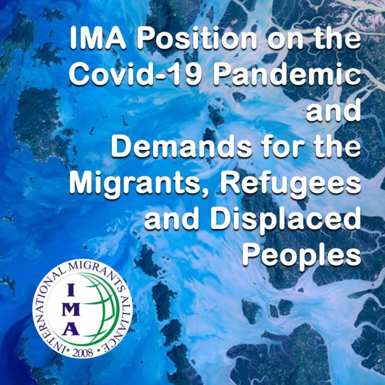 International Migrants Alliance intensifies demands for migrants, refugees, and displaced peoples amid COVID-19 pandemic