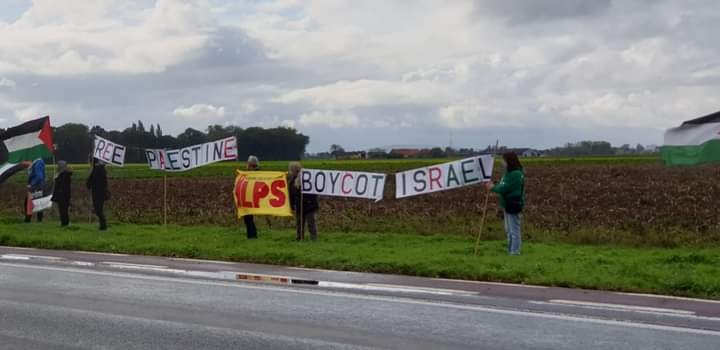 ILPS Belgium staged symbolic protest for Palestinian struggle during bicycle race