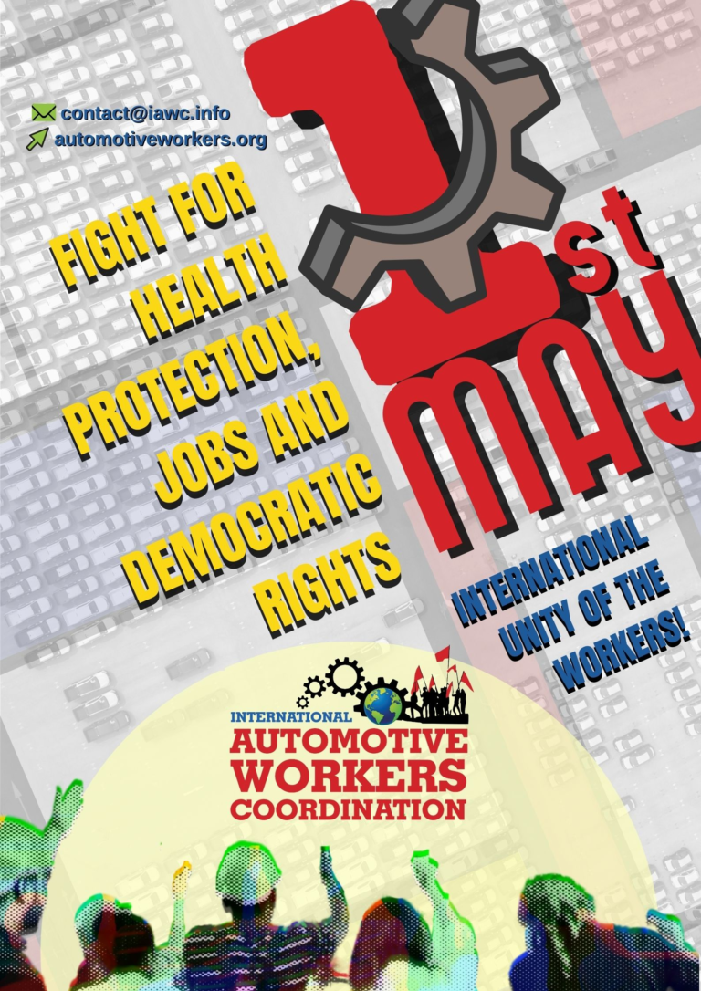 International unity of the workers!  Fight for health protection, jobs  and democratic rights!