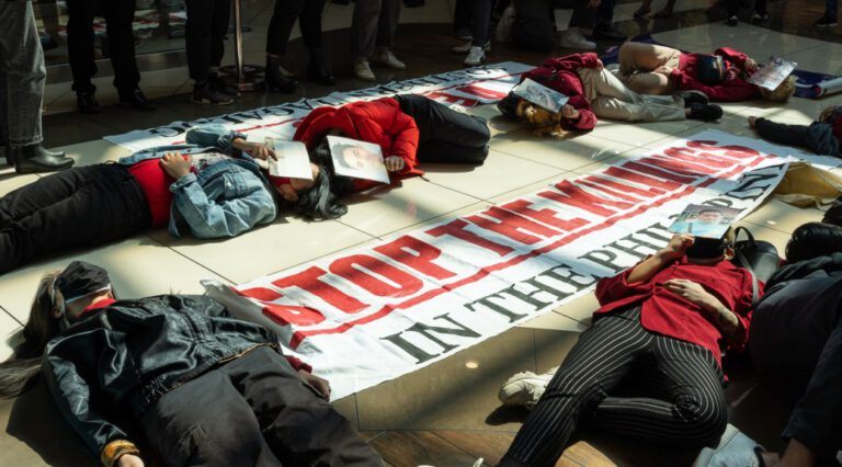 PHOTO ESSAY: FILIPINO AMERICAN ‘DIE-IN’ DEMANDS JUSTICE FOR ACTIVISTS KILLED IN THE PHILIPPINES