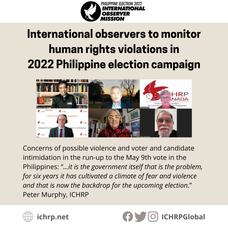 International observers to monitor human rights violations in 2022 Philippine election campaign